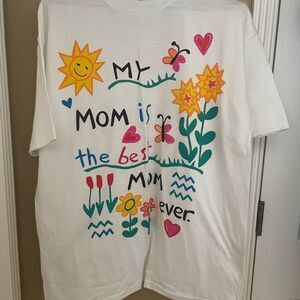 Cheetah Woman’s My Mom Is The Best Mom Ever Flower Print 90’s Shirt M